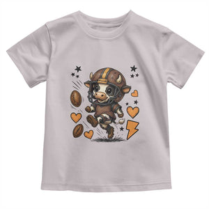 Football Lover Toddler T Shirt Cute Dairy Cow Playing Football TS12 Ice Gray Print Your Wear