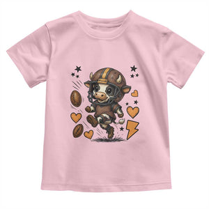 Football Lover Toddler T Shirt Cute Dairy Cow Playing Football TS12 Light Pink Print Your Wear