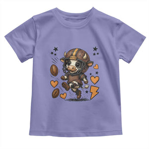 Football Lover Toddler T Shirt Cute Dairy Cow Playing Football TS12 Violet Print Your Wear