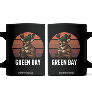 Deer Green Bay Football Coffee Mug Retro Vintage Style TS12 Black Print Your Wear