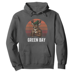 Deer Green Bay Football Hoodie Retro Vintage Style TS12 Dark Heather Print Your Wear