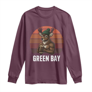 Deer Green Bay Football Long Sleeve Shirt Retro Vintage Style TS12 Maroon Print Your Wear