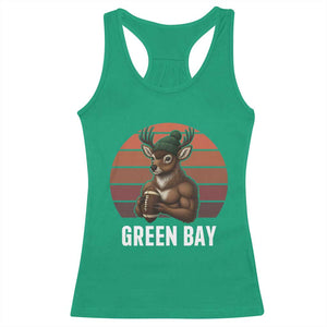 Deer Green Bay Football Racerback Tank Top Retro Vintage Style - Print Your Wear