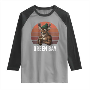 Deer Green Bay Football Raglan Shirt Retro Vintage Style TS12 Sport Gray Black Print Your Wear