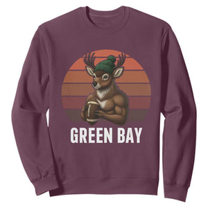 Deer Green Bay Football Sweatshirt Retro Vintage Style TS12 Maroon Print Your Wear