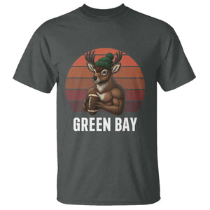 Deer Green Bay Football T Shirt Retro Vintage Style TS12 Dark Heather Print Your Wear