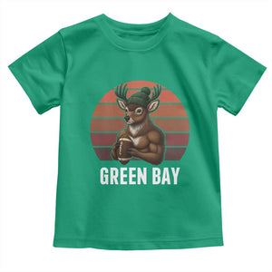 Deer Green Bay Football Toddler T Shirt Retro Vintage Style TS12 Irish Green Print Your Wear