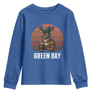 Deer Green Bay Football Youth Sweatshirt Retro Vintage Style TS12 Royal Blue Print Your Wear