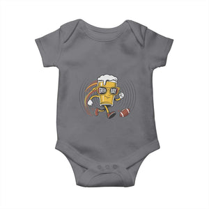 Funny Beer Mug Playing Football Baby Onesie Team Supporter Green Bay Gift TS12 Charcoal Print Your Wear