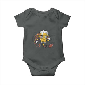 Funny Beer Mug Playing Football Baby Onesie Team Supporter Green Bay Gift TS12 Dark Heather Print Your Wear