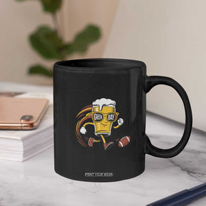 Funny Beer Mug Playing Football Coffee Mug Team Supporter Green Bay Gift TS12 Print Your Wear