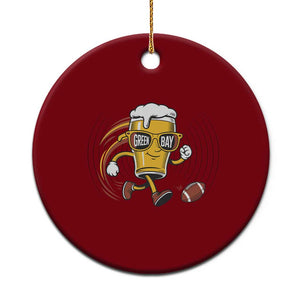 Funny Beer Mug Playing Football Ceramic Ornament Team Supporter Green Bay Gift TS12 1pc Red Print Your Wear