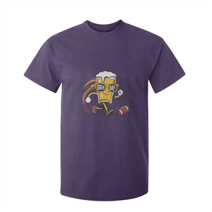 Funny Beer Mug Playing Football T Shirt For Kid Team Supporter Green Bay Gift TS12 Purple Print Your Wear