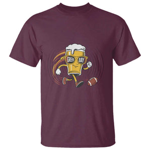 Funny Beer Mug Playing Football T Shirt Team Supporter Green Bay Gift TS12 Maroon Print Your Wear