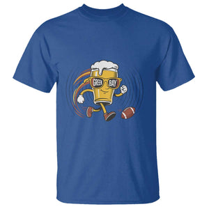 Funny Beer Mug Playing Football T Shirt Team Supporter Green Bay Gift TS12 Royal Blue Print Your Wear