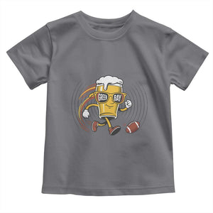Funny Beer Mug Playing Football Toddler T Shirt Team Supporter Green Bay Gift TS12 Charcoal Print Your Wear