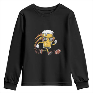 Funny Beer Mug Playing Football Youth Sweatshirt Team Supporter Green Bay Gift TS12 Black Print Your Wear