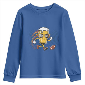 Funny Beer Mug Playing Football Youth Sweatshirt Team Supporter Green Bay Gift TS12 Royal Blue Print Your Wear