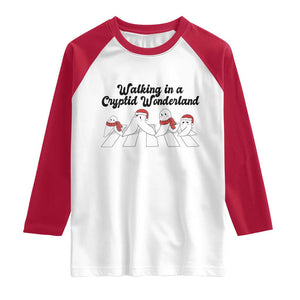 Funny Fresno Nightcrawlers Christmas Gift Raglan Shirt Walking In A Cryptid Wonderland TS12 White Red Print Your Wear