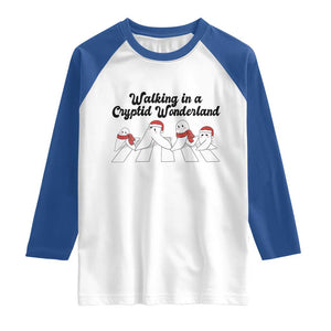 Funny Fresno Nightcrawlers Christmas Gift Raglan Shirt Walking In A Cryptid Wonderland TS12 White Royal Print Your Wear