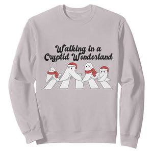 Funny Fresno Nightcrawlers Christmas Gift Sweatshirt Walking In A Cryptid Wonderland TS12 Ice Gray Print Your Wear