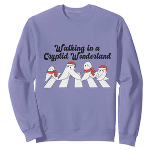 Funny Fresno Nightcrawlers Christmas Gift Sweatshirt Walking In A Cryptid Wonderland TS12 Violet Print Your Wear