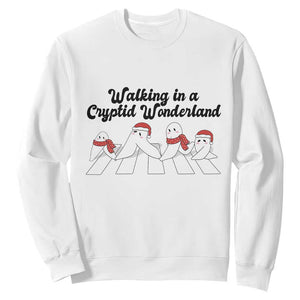 Funny Fresno Nightcrawlers Christmas Gift Sweatshirt Walking In A Cryptid Wonderland TS12 White Print Your Wear