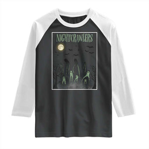 Fresno Nightcrawlers Raglan Shirt Gothic Cryptid Horror Fan Gift TS12 Black White Print Your Wear