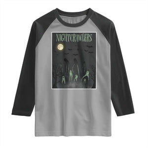 Fresno Nightcrawlers Raglan Shirt Gothic Cryptid Horror Fan Gift TS12 Sport Gray Black Print Your Wear