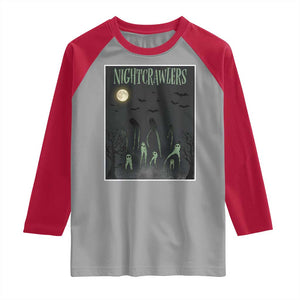 Fresno Nightcrawlers Raglan Shirt Gothic Cryptid Horror Fan Gift TS12 Sport Gray Red Print Your Wear