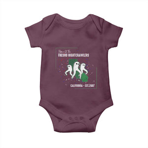 Fresno Nightcrawlers Baby Onesie Home Of California Cryptid Gift TS12 Maroon Print Your Wear
