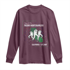 Fresno Nightcrawlers Long Sleeve Shirt Home Of California Cryptid Gift TS12 Maroon Print Your Wear