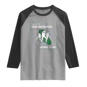 Fresno Nightcrawlers Raglan Shirt Home Of California Cryptid Gift TS12 Sport Gray Black Print Your Wear