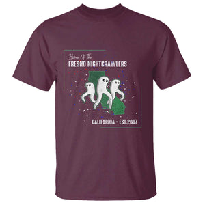 Fresno Nightcrawlers T Shirt - Home Of California Cryptid Gift Tee TS12 Maroon Print Your Wear