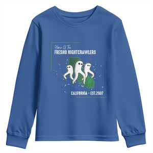 Fresno Nightcrawlers Youth Sweatshirt Home Of California Cryptid Gift TS12 Royal Blue Print Your Wear