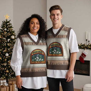 Fresno Nightcrawlers Folklore Gift V-Neck Knit Sweater Vest Home Of California Cryptids TS12 Mocha Mousse Print Your Wear