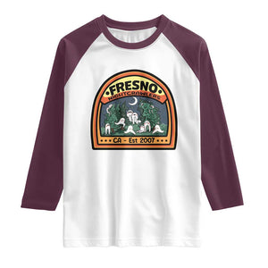 Fresno Nightcrawlers Folklore Gift Raglan Shirt Home Of California Cryptids TS12 White Maroon Print Your Wear