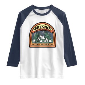 Fresno Nightcrawlers Folklore Gift Raglan Shirt Home Of California Cryptids TS12 White Navy Print Your Wear