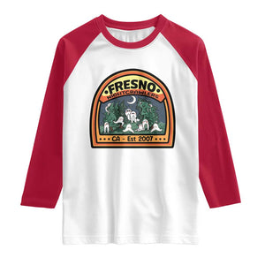 Fresno Nightcrawlers Folklore Gift Raglan Shirt Home Of California Cryptids TS12 White Red Print Your Wear