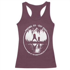 Home Of The Fresno Nightcrawlers Racerback Tank Top California Cryptid Hunter TS12 Maroon Print Your Wear