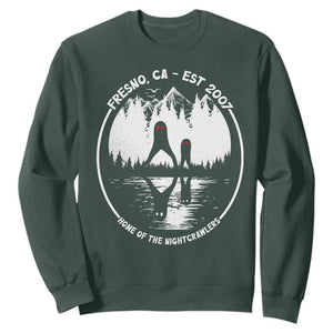 Home Of The Fresno Nightcrawlers Sweatshirt California Cryptid Hunter TS12 Dark Forest Green Print Your Wear