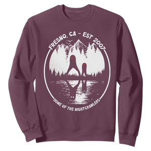 Home Of The Fresno Nightcrawlers Sweatshirt California Cryptid Hunter TS12 Maroon Print Your Wear