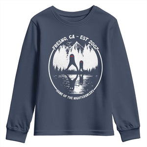 Home Of The Fresno Nightcrawlers Youth Sweatshirt California Cryptid Hunter TS12 Navy Print Your Wear