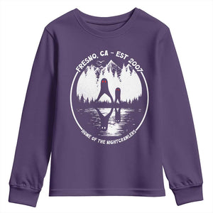 Home Of The Fresno Nightcrawlers Youth Sweatshirt California Cryptid Hunter TS12 Purple Print Your Wear