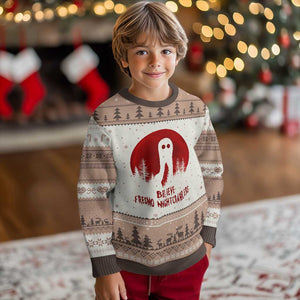 Believe In Fresno Nightcrawlers Ugly Christmas Sweater California Cryptid Hunter Gift TS12 Mocha Mousse Print Your Wear