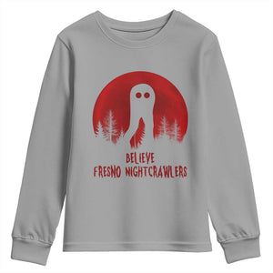 Believe In Fresno Nightcrawlers Youth Sweatshirt California Cryptid Hunter Gift TS12 Sport Gray Print Your Wear