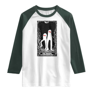 Funny Tarot Card Graphic Fresno Nightcrawlers Lover Raglan Shirt Cryptid Gift TS12 White Dark Forest Green Print Your Wear