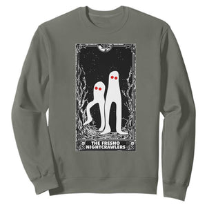 Funny Tarot Card Graphic Fresno Nightcrawlers Lover Sweatshirt Cryptid Gift TS12 Military Green Print Your Wear