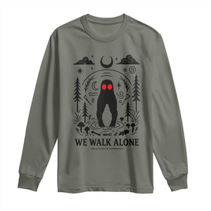 We Walk Alone Fresno Nightcrawler Long Sleeve Shirt California Cryptid Hunter TS12 Military Green Print Your Wear