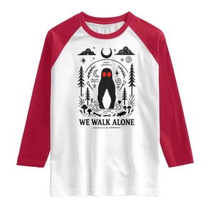 We Walk Alone Fresno Nightcrawler Raglan Shirt California Cryptid Hunter TS12 White Red Print Your Wear